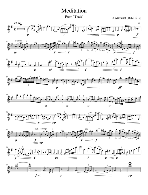 Meditation (thais) for alto saxophone