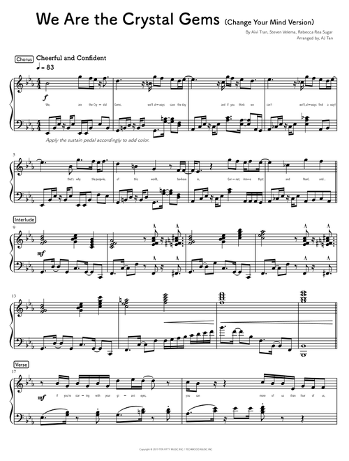 We Are The Crystal Gems (Arr. AJ Tan) - Steven Universe (Piano Solo)