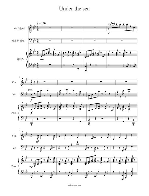 Under The Sea (from The Little Mermaid) – Alan Menken Under The Sea (Little Mermaid) – jessie seoeun jung/pianotrio