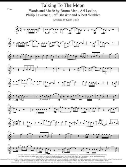 Talking To The Moon (Arr. Kevin Busse) - Bruno Mars (Flute Solo)