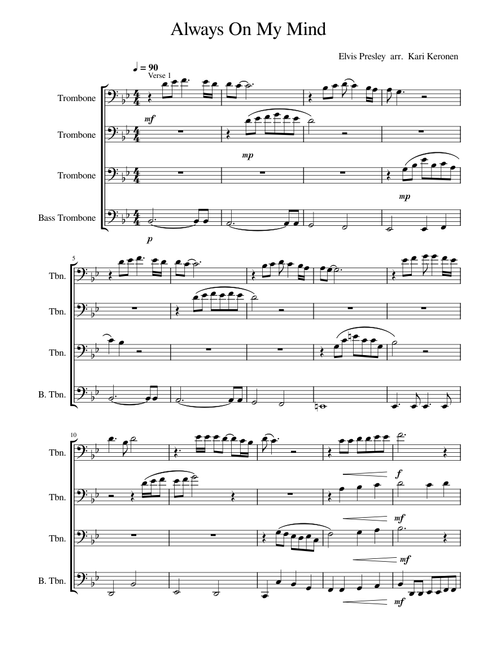 Always on my mind - trombone quartet
