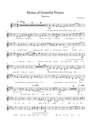 Hymn of Grateful Praise – SATB Sheet Music for Piano, Bass guitar (SATB ...