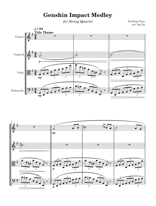 Genshin Impact Medley String Quartet