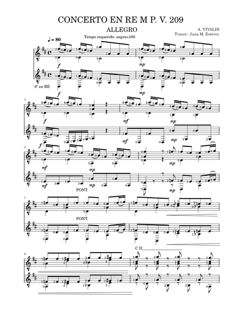 ALLEGRO. CONCERTO RE M VIVALDI
