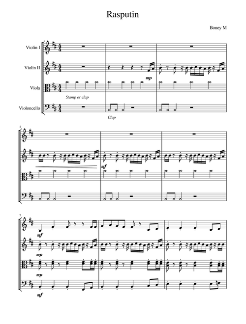 Rasputin (Arr. Nicola Bates) - Boney M (String Quartet)