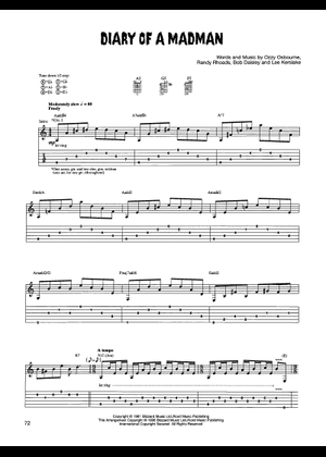 Diary of a Madman Sheet Music for Drum group (Solo