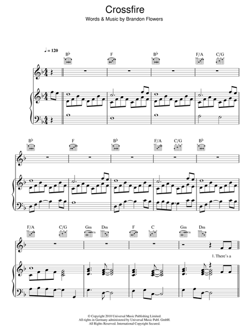 Crossfire - Brandon Flowers (Piano-Vocal-Guitar (Piano Accompaniment))