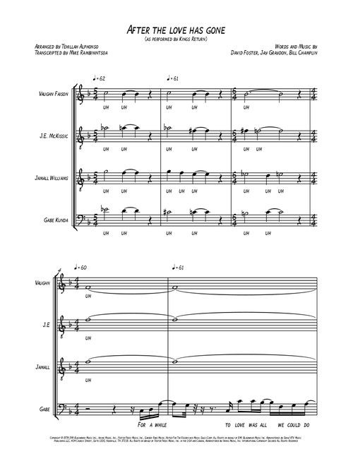 After The Love Has Gone (Arr. Tehillah Alphonso, Transcripted by Mike Rambinintsoa) - Earth, Wind & Fire (Choral, TTBB)
