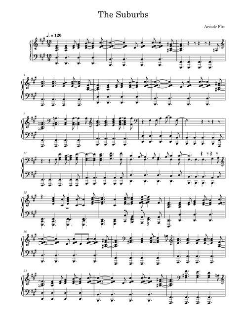 The Suburbs – Arcade Fire (arr. piano)