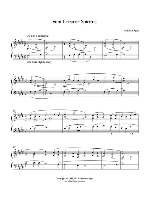 Veni Creator Spiritus (Arr. Kathleen Ryan) (Piano Solo)