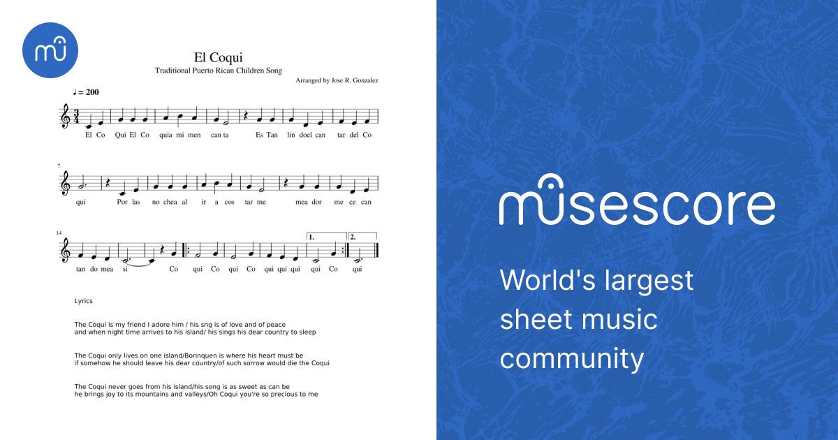 El Coqui Sheet music for Piano (Solo)