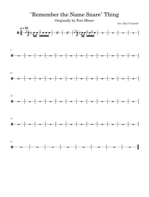 Remember the name – Fort Minor Remember the name – Snare part thing