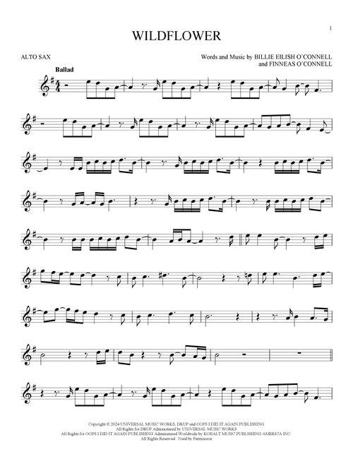 Wildflower - Billie Eilish (Alto Sax Solo)