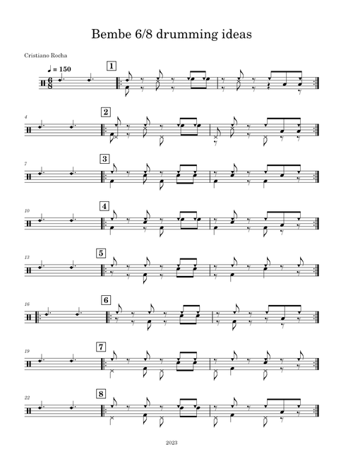 Bembe 6/8 drumming ideas