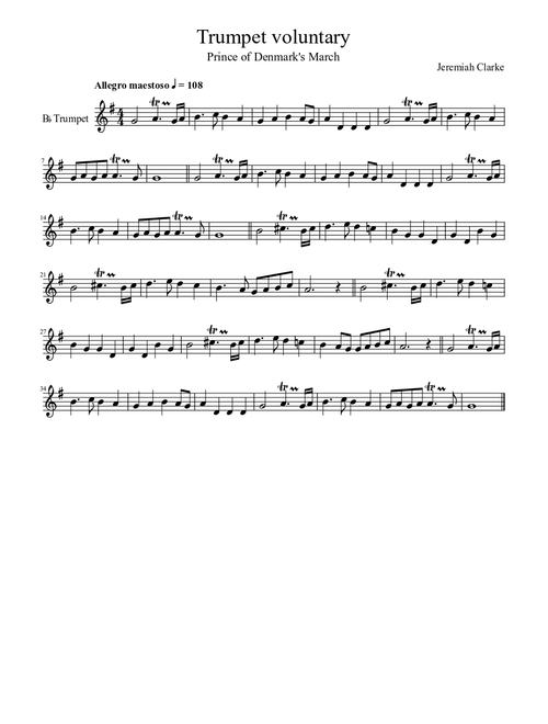 Trumpet voluntary - Prince of Denmark's March - Jeremiah Clarke