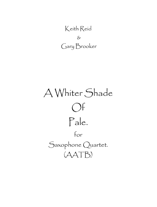 A Whiter Shade Of Pale (Arr. Spencer Bundy) - Procol Harum (Woodwind Ensemble)