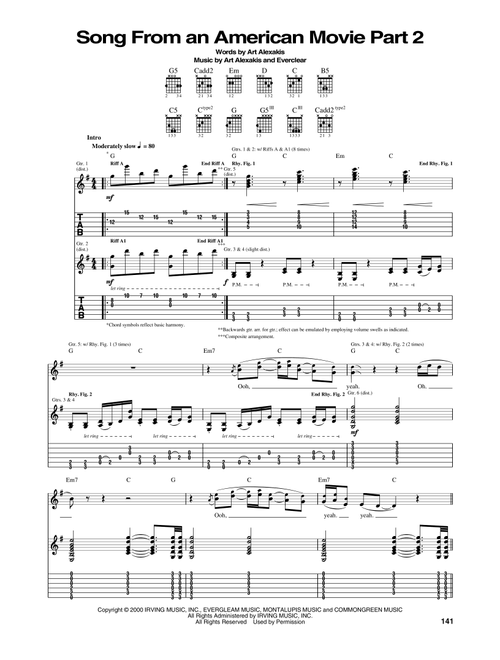 Song From An American Movie Part 2 - Everclear (Guitar Tab)