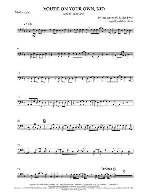You're On Your Own, Kid (Arr. Matheus Felix) - Taylor Swift (Cello Solo)