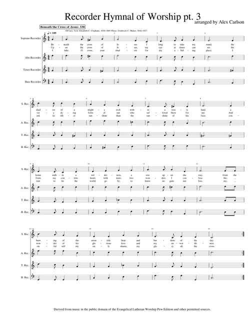 Recorder Hymnal of Worship pt3. - arr. Alex Carlson