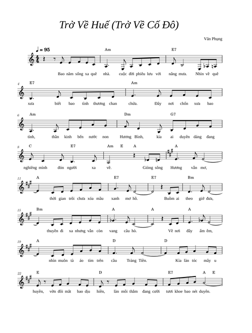 Trở Về Huế – Văn Phụng (Am)