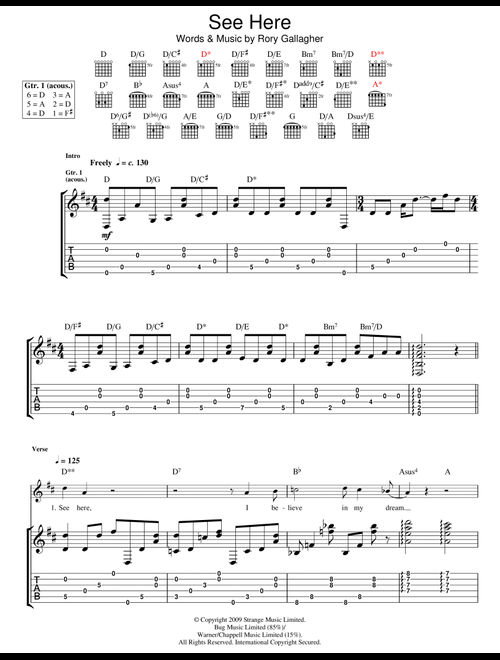 See Here - Taste, Rory Gallagher (Guitar Tab)