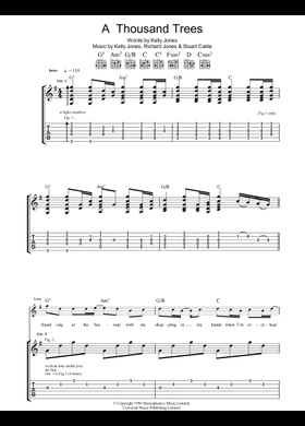 Free A Thousand Trees by Stereophonics sheet music | Download PDF