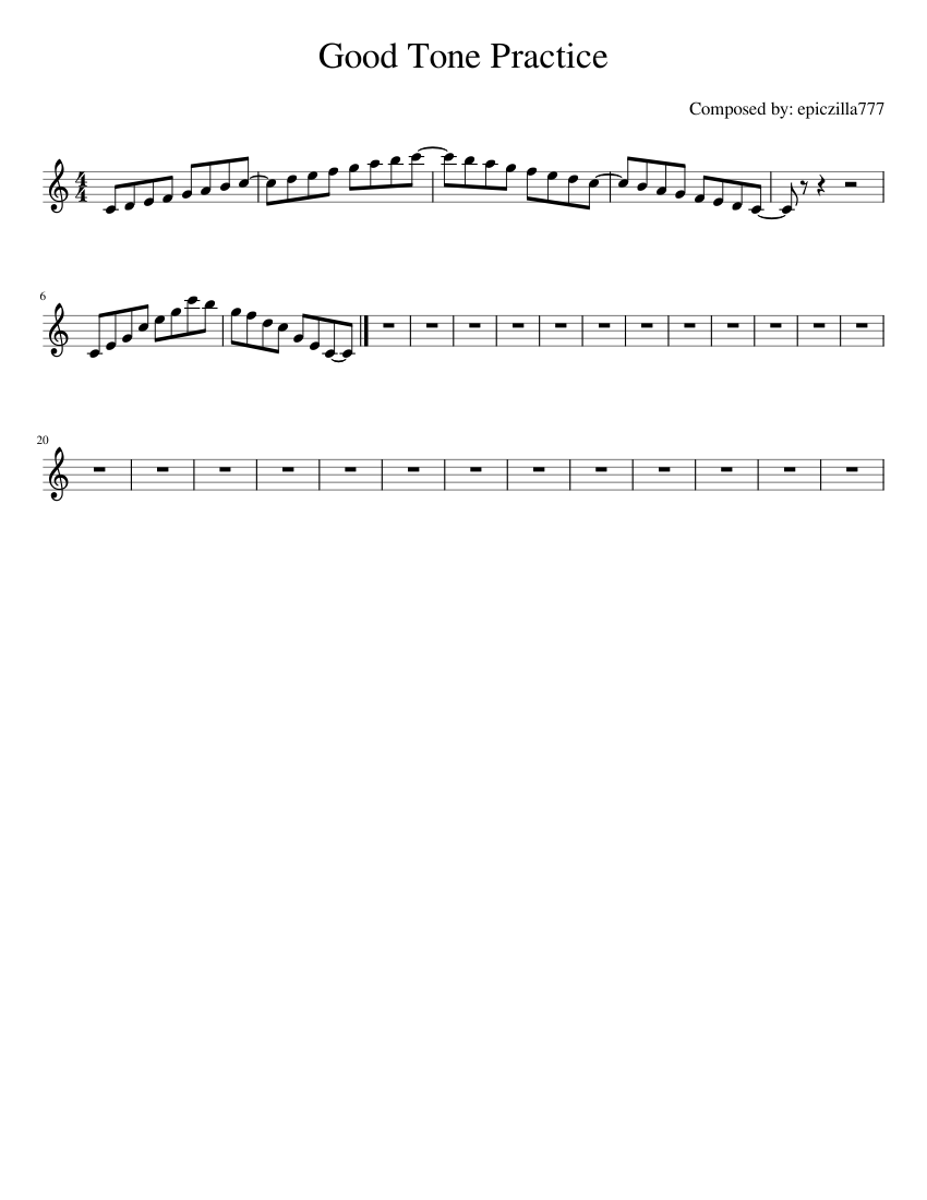 Good tone practice for the clarinet Sheet music for Clarinet in b-flat ...
