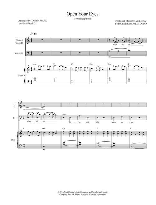 Open Your Eyes (Arr. Tanna Ward and Jan Ward) - Bea Miller (Choral, 3-Part Mixed)