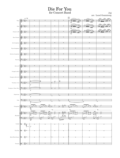 Die For You by Joji for Concert Band