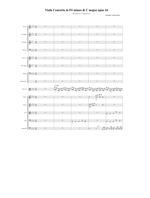 Viola Concerto No 1 in F# minor & C Major Opus 16 - 2nd Movement (2 of 3) - Score Only - Grahame Gordon Innes (Full Orchestra)
