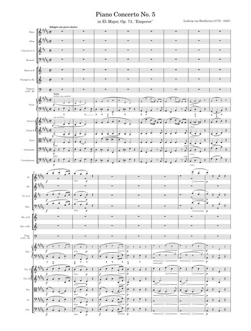 Beethoven - Piano Concerto No. 5 in E-flat major, Op. 73, "Emperor" - 2. Adagio un poco moto, 3 - Allegro