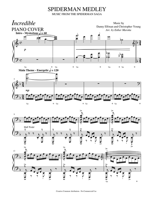SPIDERMAN MEDLEY - INCREDIBLE PIANO COVER