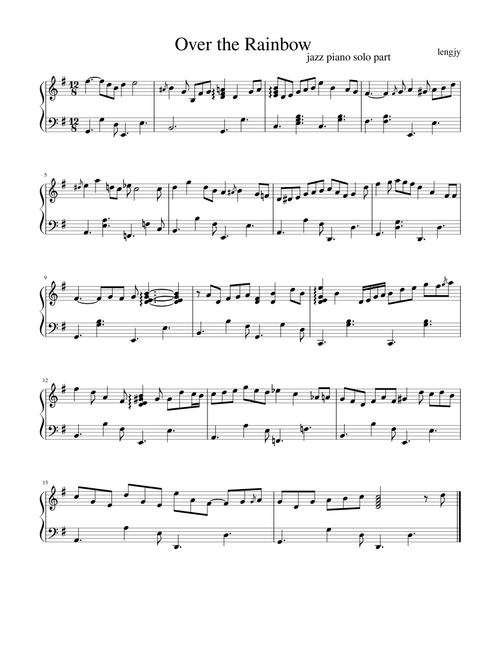 Over the Rainbow Piano Solo