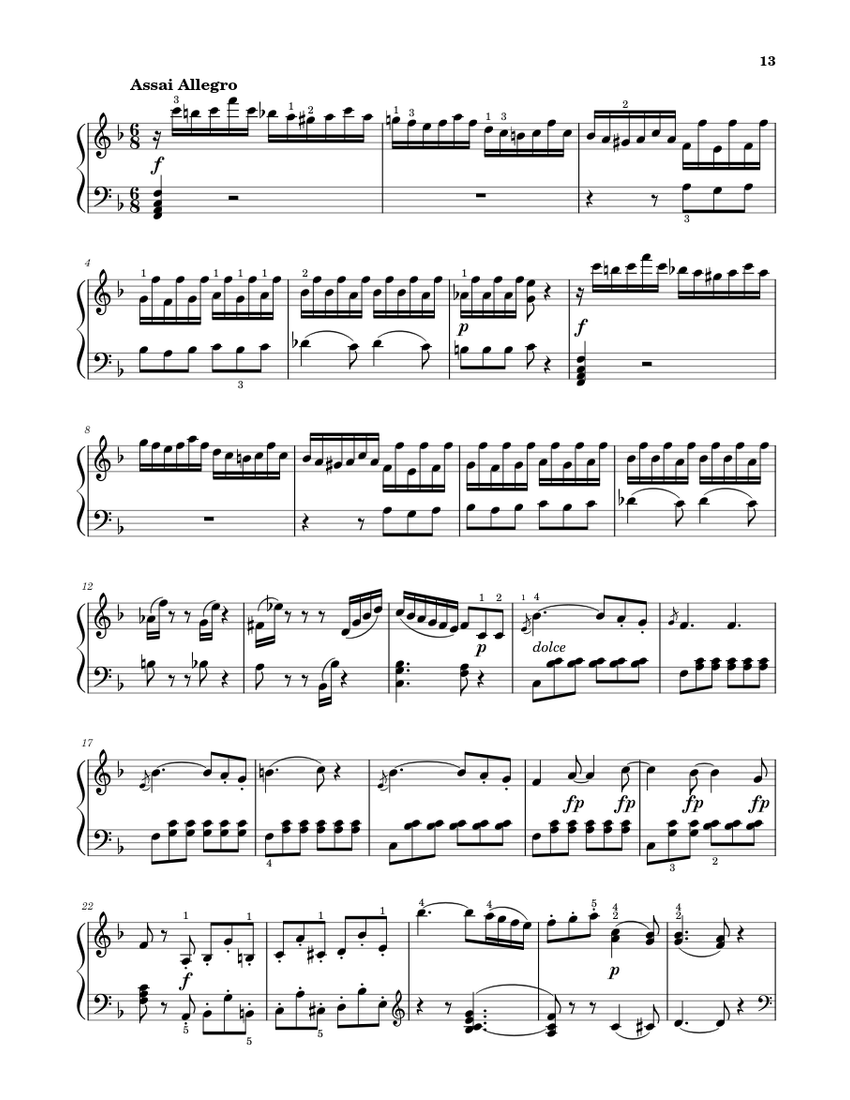 【トロンボーンソロ楽譜】Sonata D major Beethoven - Piano Sonata No. 15 in D Major, Op. 28, 3rd