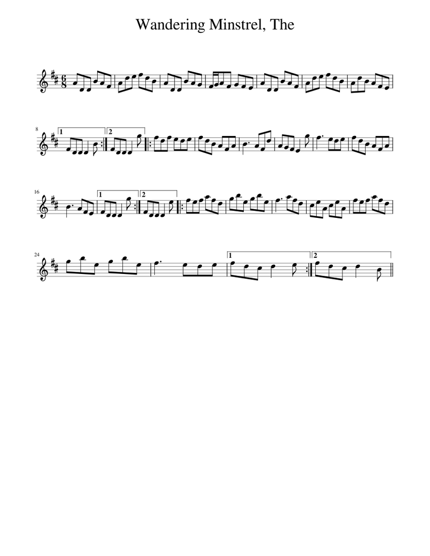 The Wandering Minstrel Sheet music for Piano (Solo) Easy | Musescore.com