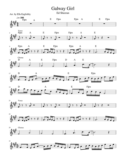 Galway Girl - Ed Sheeran (UPDATED WITH CHORDS)