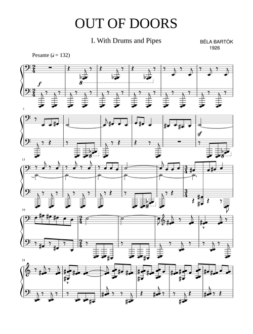 Béla Bartók - Out of Doors (I. With Drums and Pipes)