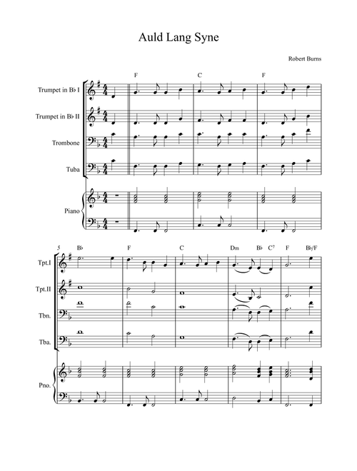 Auld Lang Syne (Arr. Alex Nunes Rodrigues) - Robert Burns (Brass Ensemble)