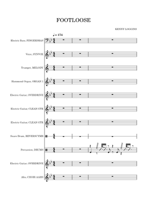 Footloose Sheet Music for Trombone, Euphonium, Tuba, Flute & more