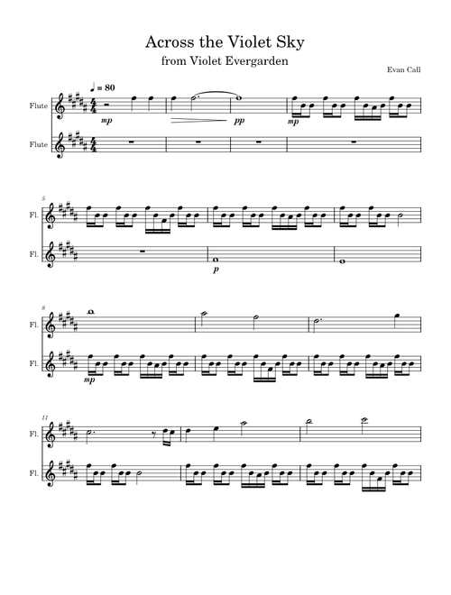 Across the Violet Sky – Evan Call from Violet Evergarden