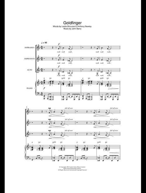 Goldfinger - Shirley Bassey (Choral, SSA)