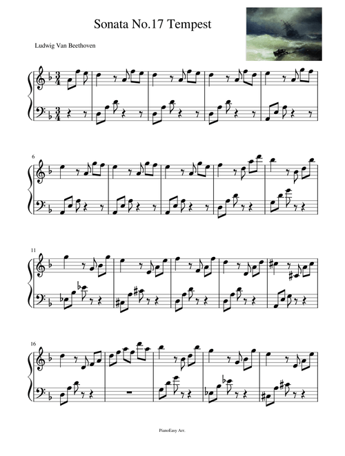 Beethoven Sonata No.17 Tempest - PianoEasy.online