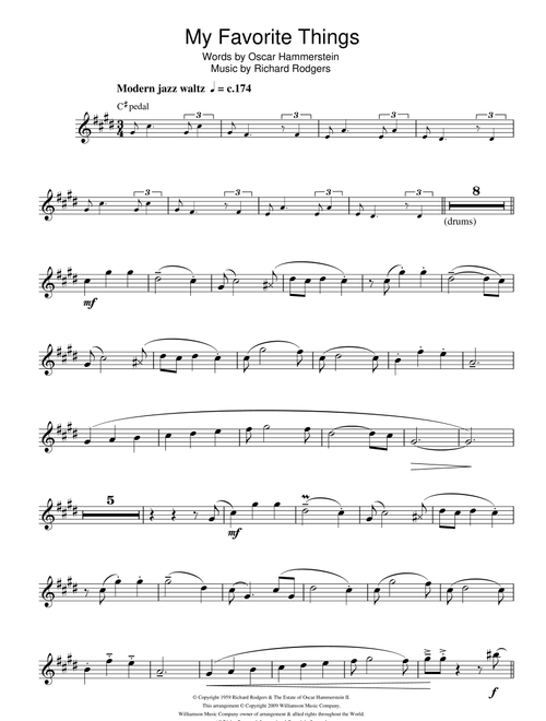 My Favorite Things (from The Sound Of Music) - Julie Andrews, Richard Rodgers (Alto Sax Solo)