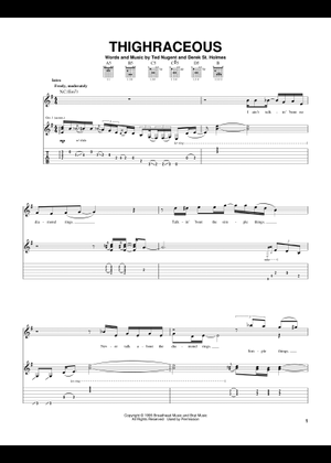 Play Official version of Stranglehold Sheet Music by Ted Nugent for ...