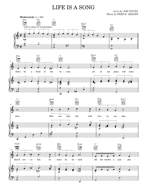 Life Is A Song (Let's Sing It Together) - Peter Bernard, E.Ray Goetz, Joe Young, Pete Wendling (Piano-Vocal-Guitar)