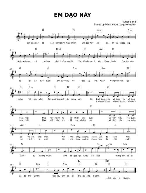 Em Dạo Này – Ngọt