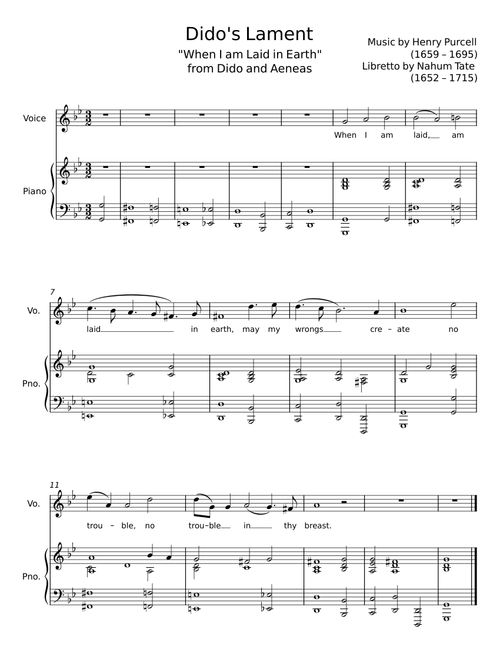 Dido's Lament - Henry Purcell