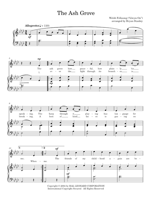 The Ash Grove - Traditional Caribbean (Piano Vocal)