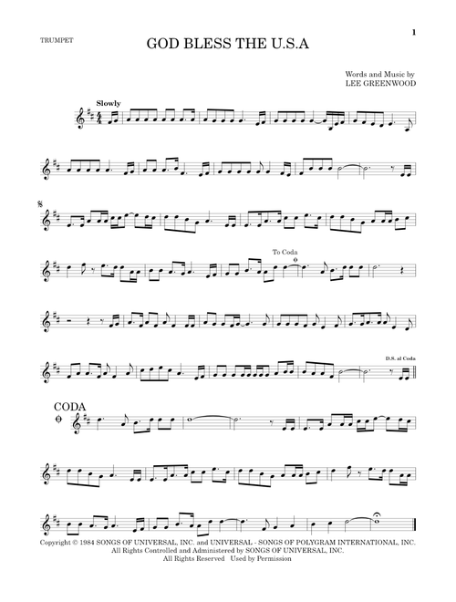 God Bless The U.S.A. - Lee Greenwood (Trumpet Solo)