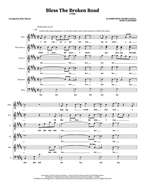 Bless The Broken Road (Arr. Deke Sharon) - Rascal Flatts (Choral, TTBB)